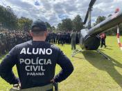 Demonstração de aeronave do “Grupamento de Operações Aéreas da Polícia Civil do Paraná – GOAAula do GOA