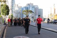 Os condutores da Marcha de Deslocamento, o Diretor da ESPC e Delegado da Polícia Civil, Dr. Rafael F. Vianna e o Superintendente Afonso Ninja