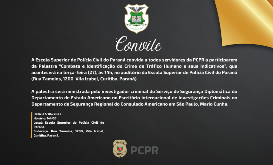 Palestra - Tráfico Humano