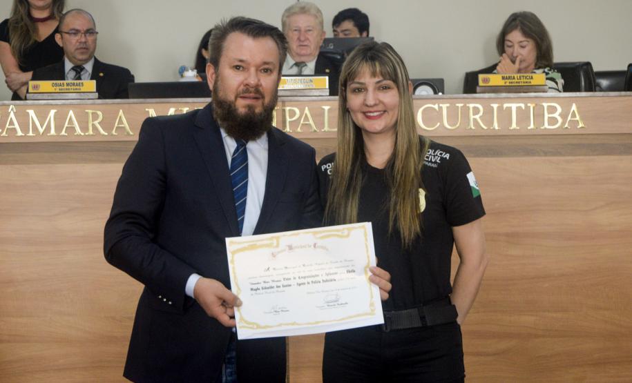 Policiais da ESPC recebem Votos de Congratulações e Aplausos da Câmara Municipal de Curitiba