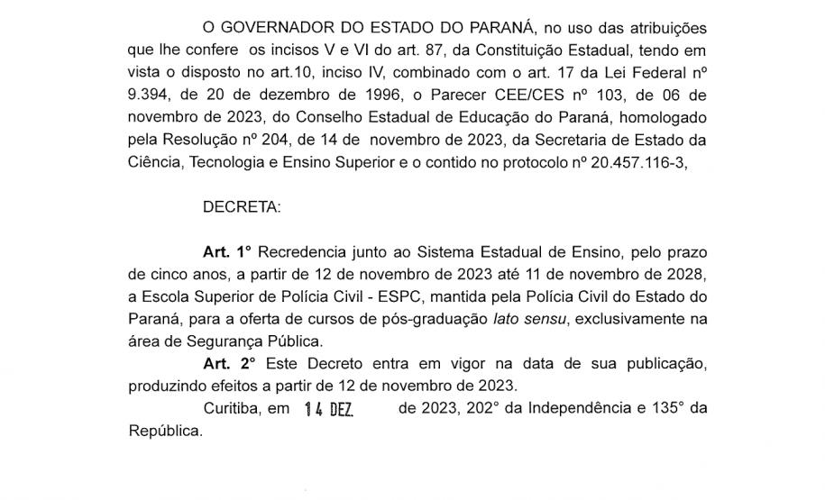 ESPC é recredenciada como instituição de ensino superior