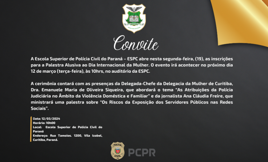 ESPC abre inscrições para Palestra Alusiva ao Dia da Mulher